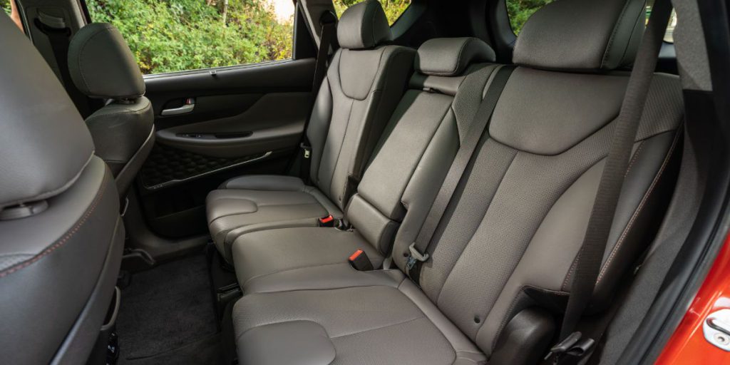 Rear seats in the Hyundai Santa Fe