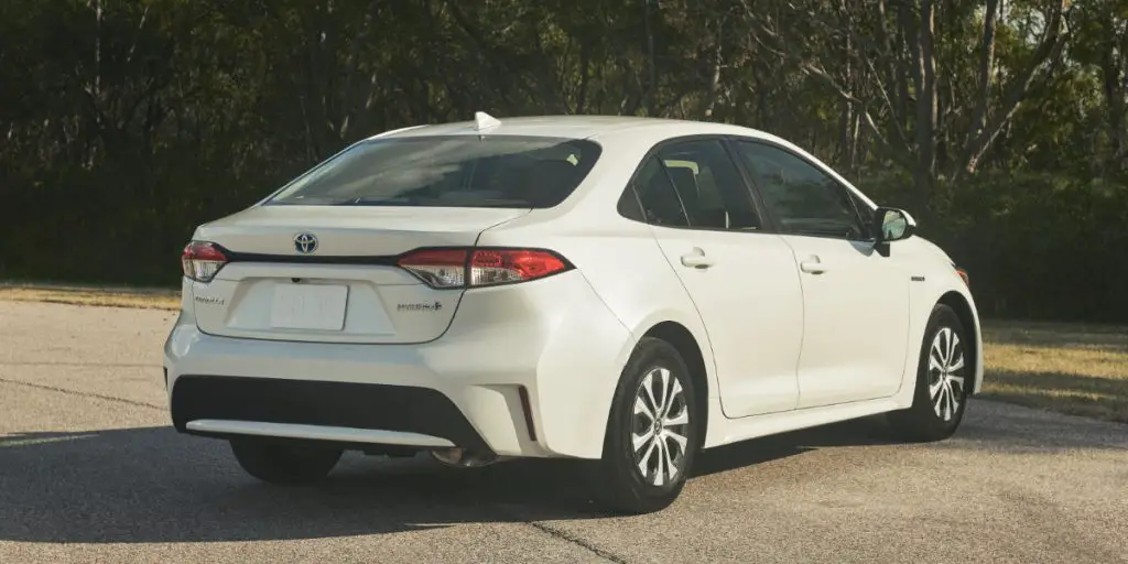 toyota corolla hybrid rear view