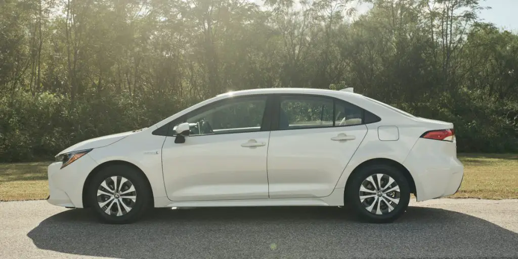 Toyota corolla hybrid side view