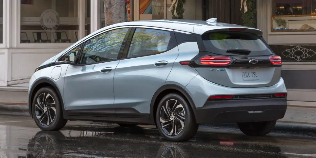 Chevy Bolt EV rear 3/4 view